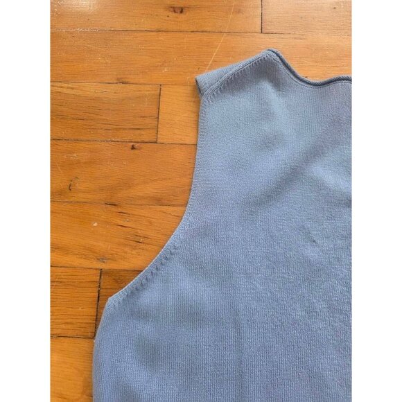 Eileen Fisher Sleeveless Silk Cashmere Knit Tank Light Blue Pet L A001079 - Picture 4 of 9